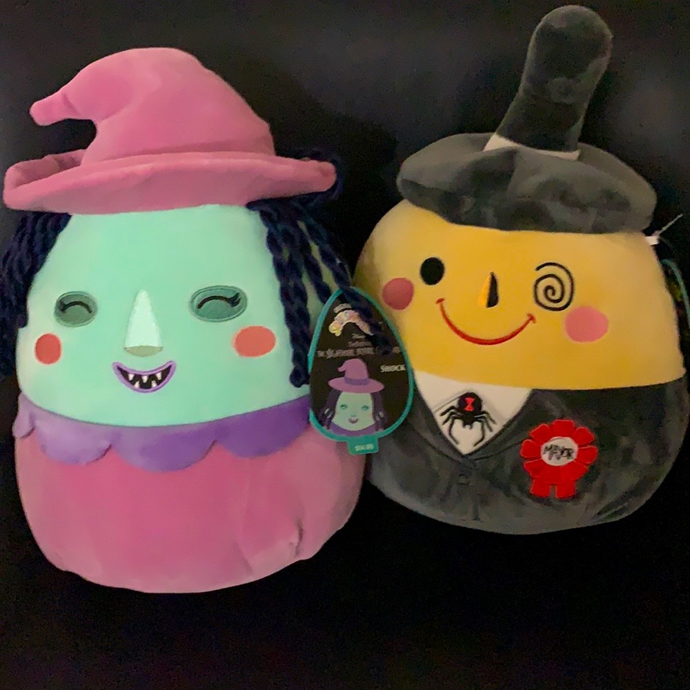 Squishmellow Mayor and Shock from the Nightmare Before Christmas. New with tags
